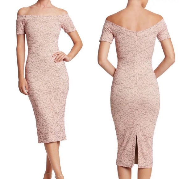 dress the population jemma Dress The Population Women's Jemma Lace Off The Shoulder Dress